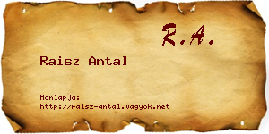 Raisz Antal névjegykártya